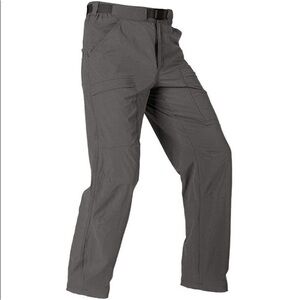 Free Soldier Mens Cargo Hiking Pants‎ Gray Pockets Flat Front Belted 44Wx33L NEW